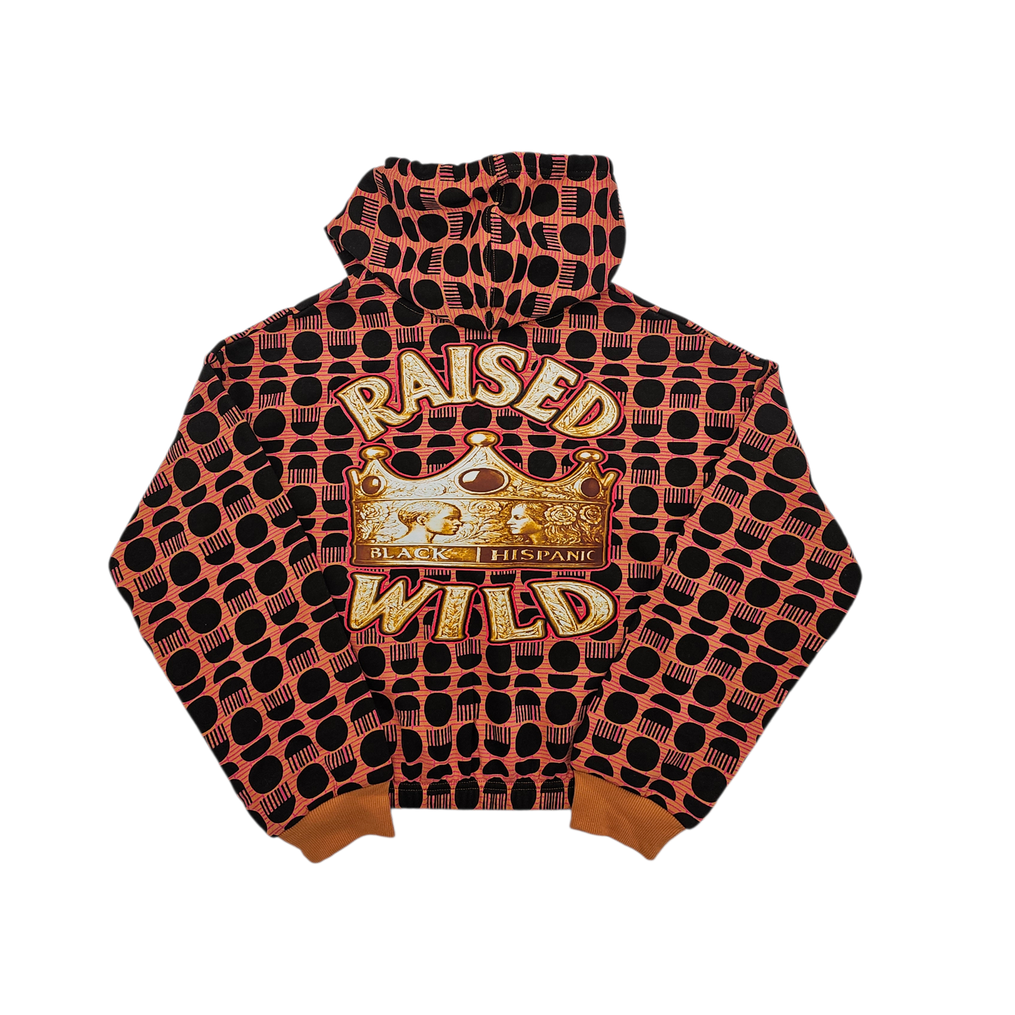 Raised Wild “Crowned Roots” Hoodie – Reddish-Orange