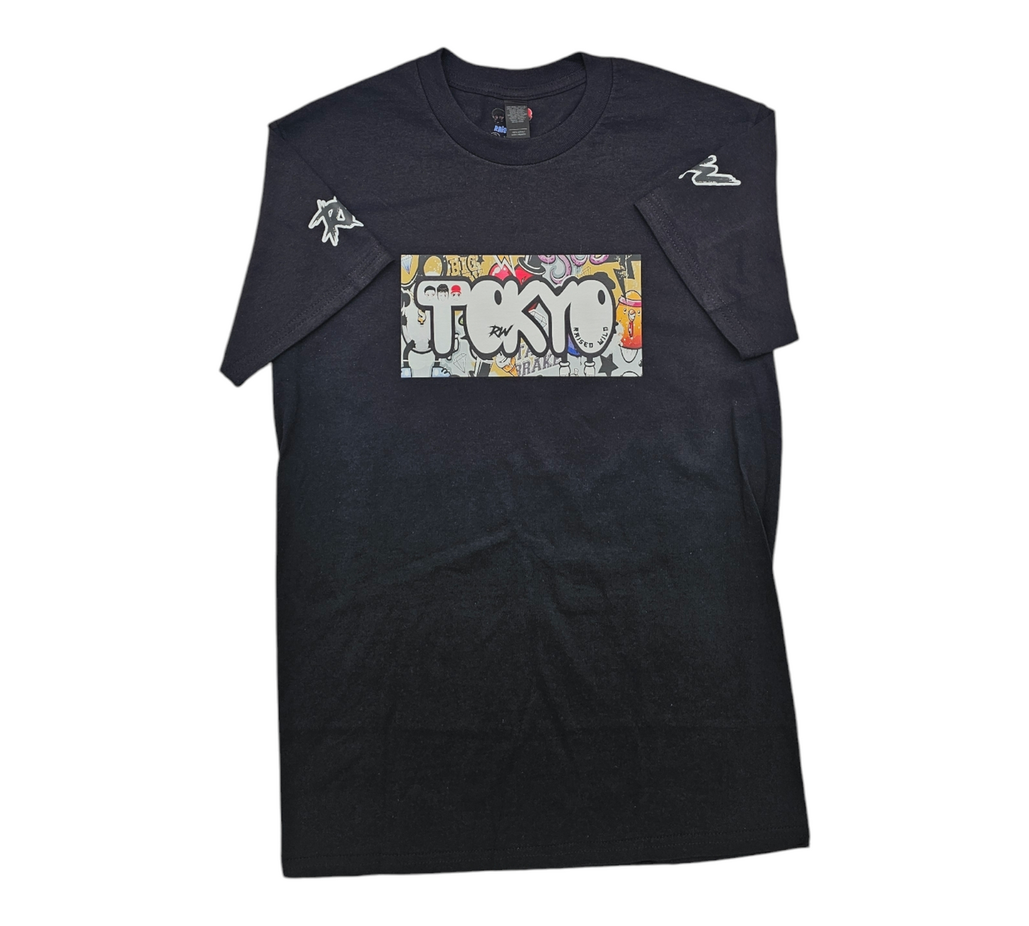 Raised Wild Graffiti Big Print Tokyo T-Shirt
