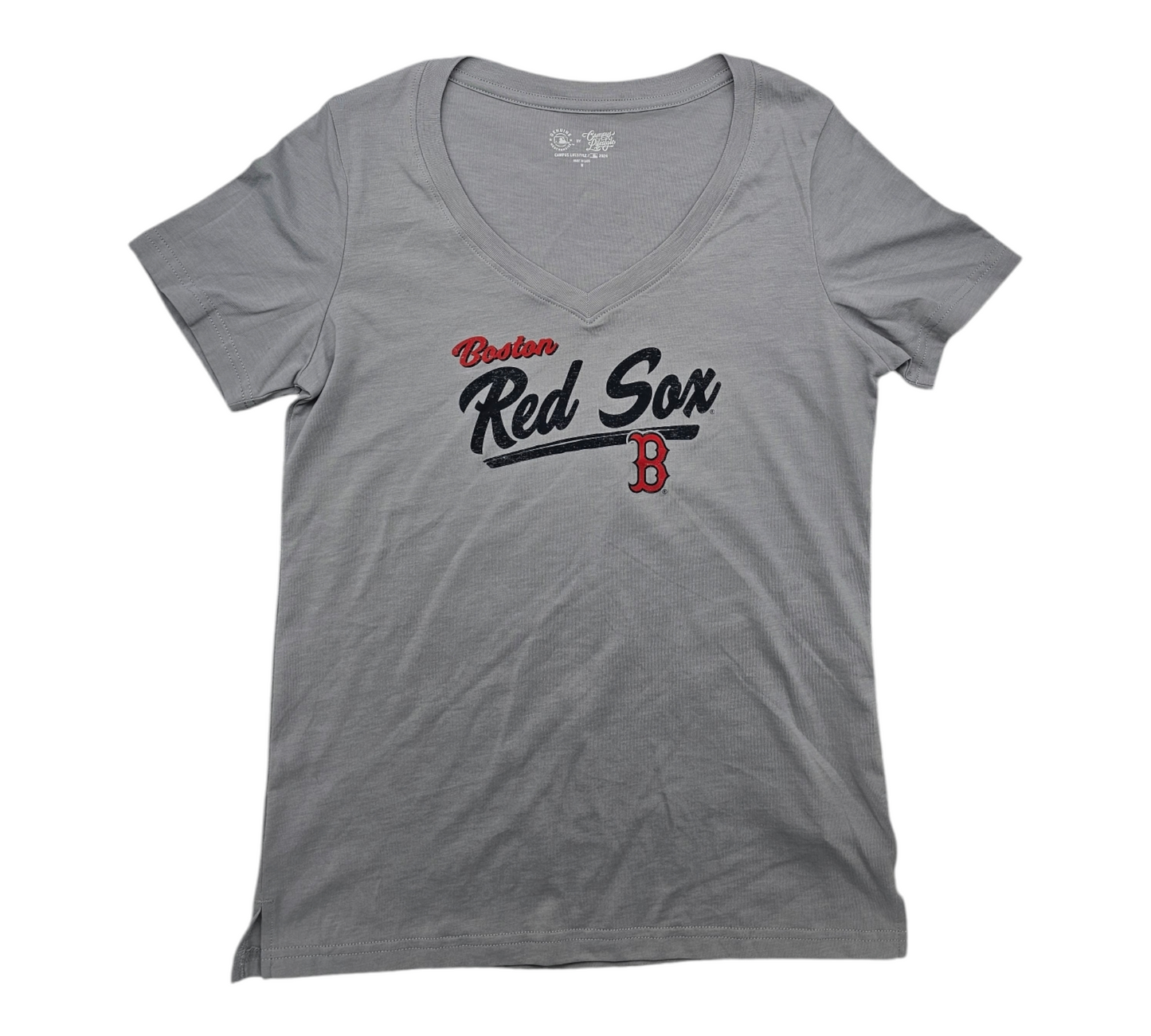 Lady Red Sox V Neck Graphic T-Shirt