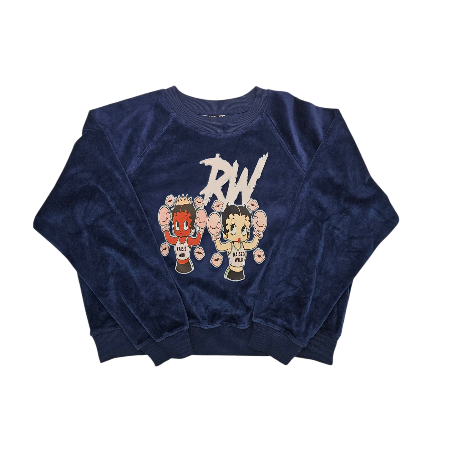 Raised Wild “Lights Out” Velvet Sweatshirt – Navy