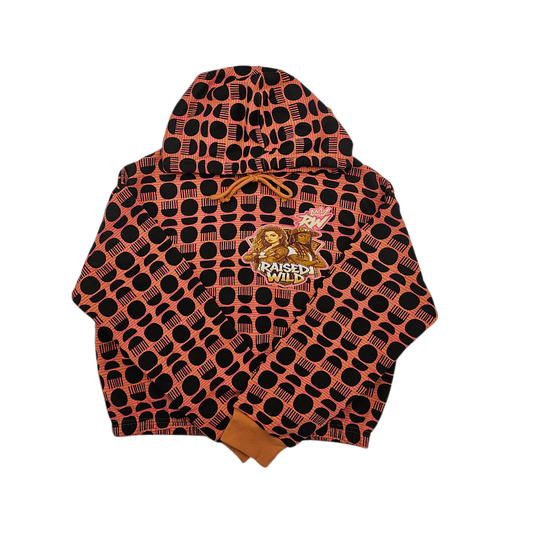 Raised Wild “Crowned Roots” Hoodie – Reddish-Orange